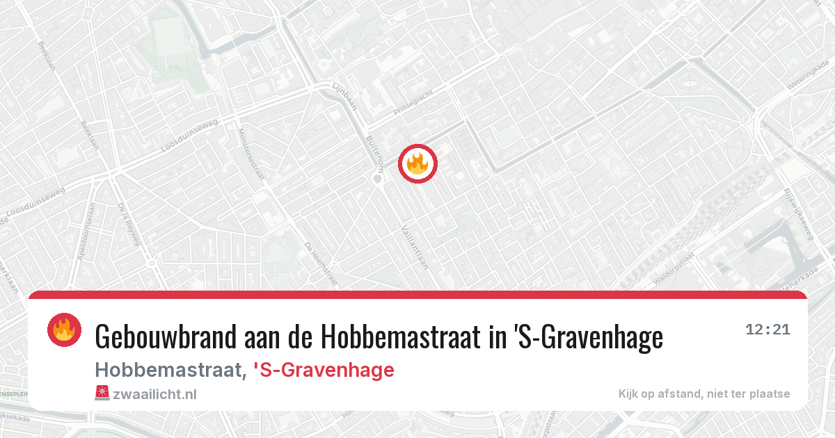 Gebouwbrand aan de Hobbemastraat in 'S-Gravenhage — 30 jul 2026
