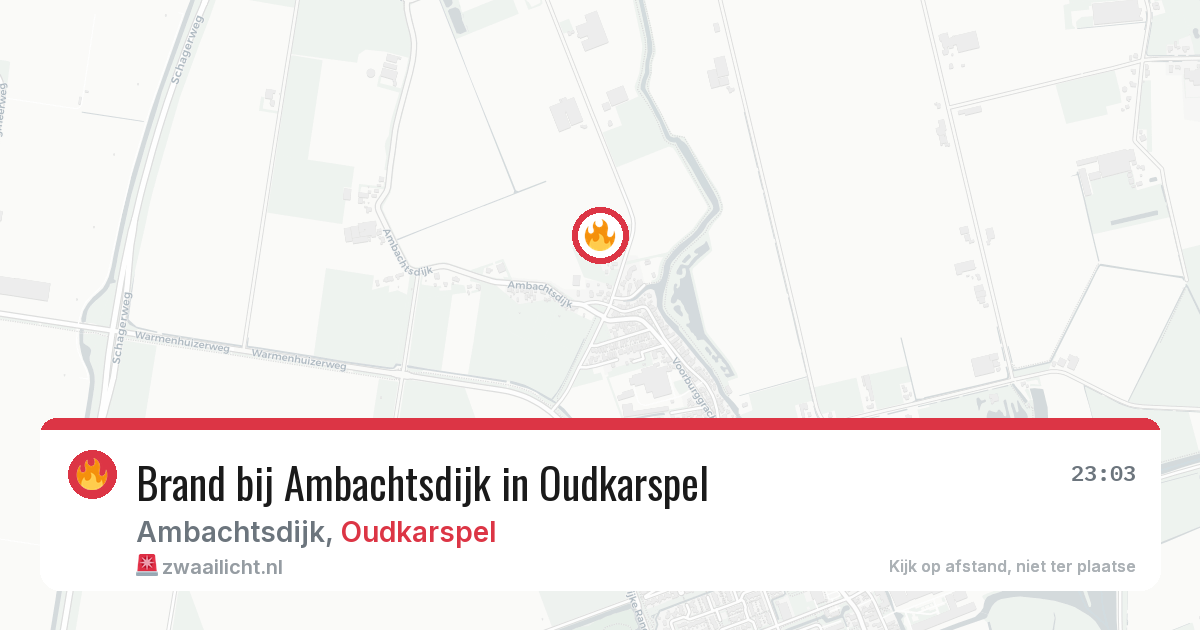 Brand bij Ambachtsdijk in Oudkarspel — 19 jun 2026
