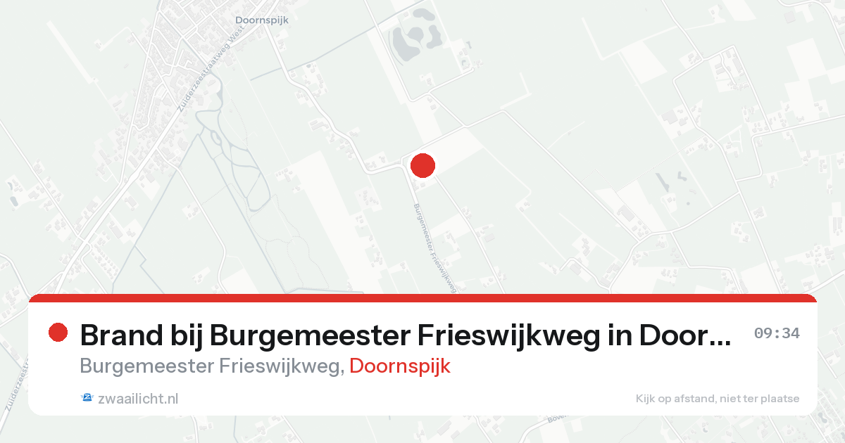 Brand bij Burgemeester Frieswijkweg in Doornspijk — 17 aug 2026