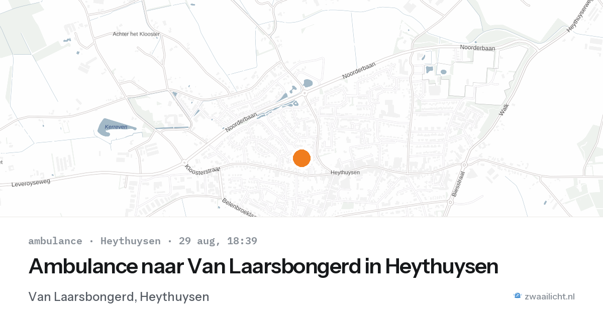 Ambulance naar Van Laarsbongerd in Heythuysen — 29 aug 2026