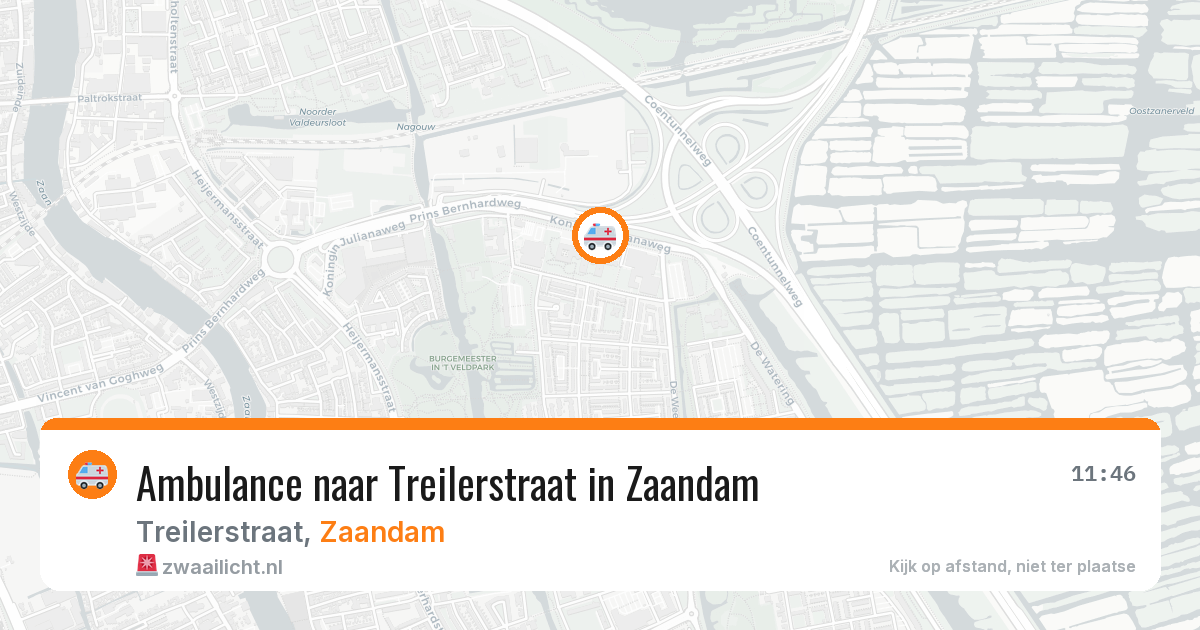Ambulance naar Treilerstraat in Zaandam — 3 aug 2026