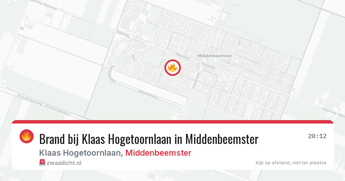 Brand bij Klaas Hogetoornlaan in Middenbeemster — 26 jun 2026