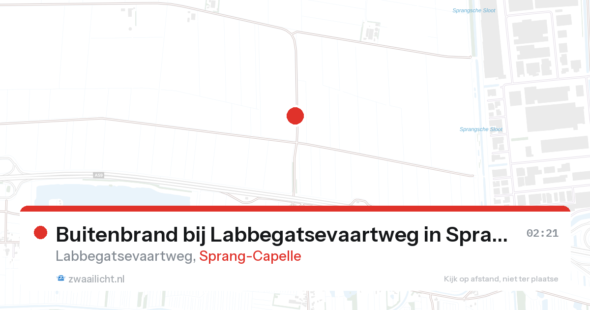 Buitenbrand bij Labbegatsevaartweg in Sprang-Capelle — 28 aug 2026