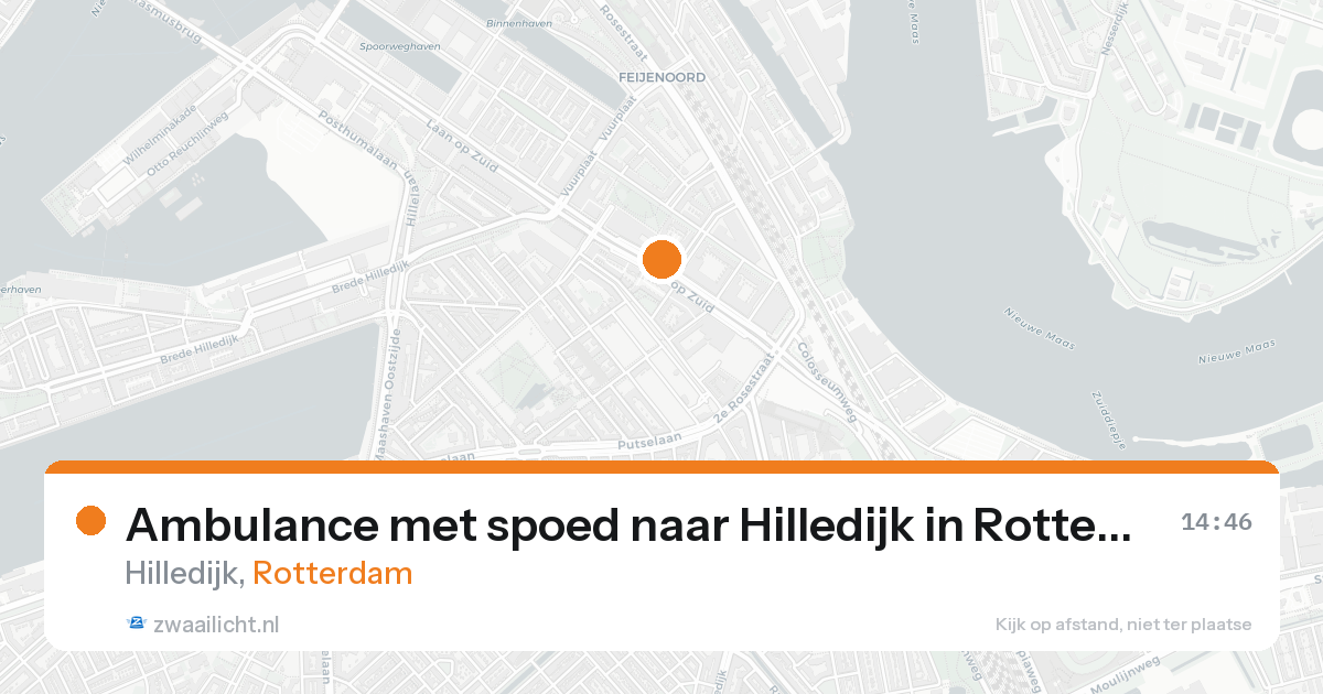 Ambulance met spoed naar Hilledijk in Rotterdam — 15 aug 2026