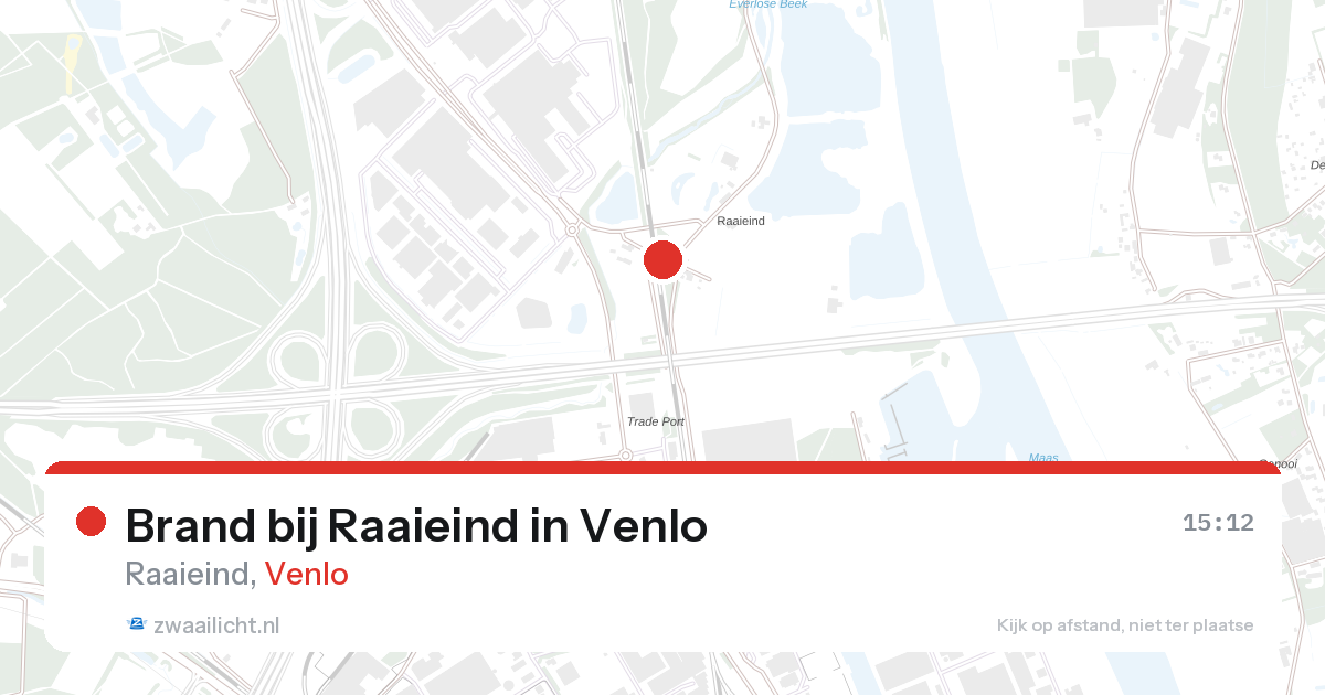 Brand bij Raaieind in Venlo — 27 aug 2026
