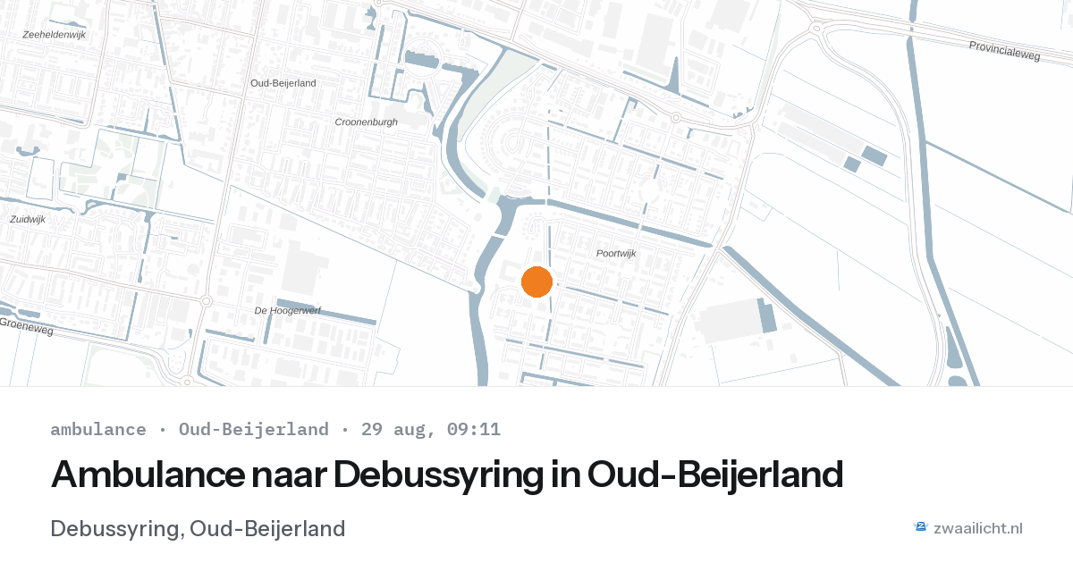 Ambulance naar Debussyring in Oud-Beijerland — 29 aug 2026