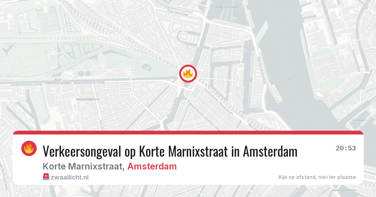 Verkeersongeval op Korte Marnixstraat in Amsterdam — 6 aug 2026