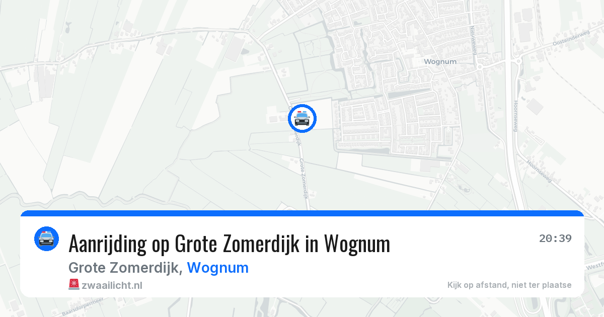 Aanrijding op Grote Zomerdijk in Wognum — 18 jun 2026