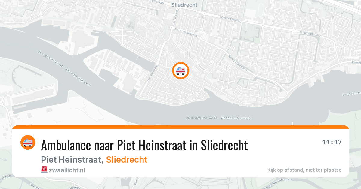 Ambulance naar Piet Heinstraat in Sliedrecht — 4 aug 2026