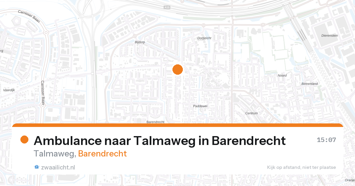 Ambulance naar Talmaweg in Barendrecht — 27 aug 2026