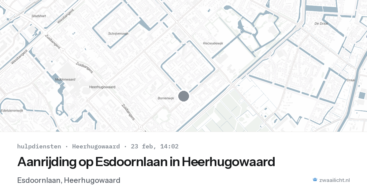 Aanrijding op Esdoornlaan in Heerhugowaard — 23 feb 2026