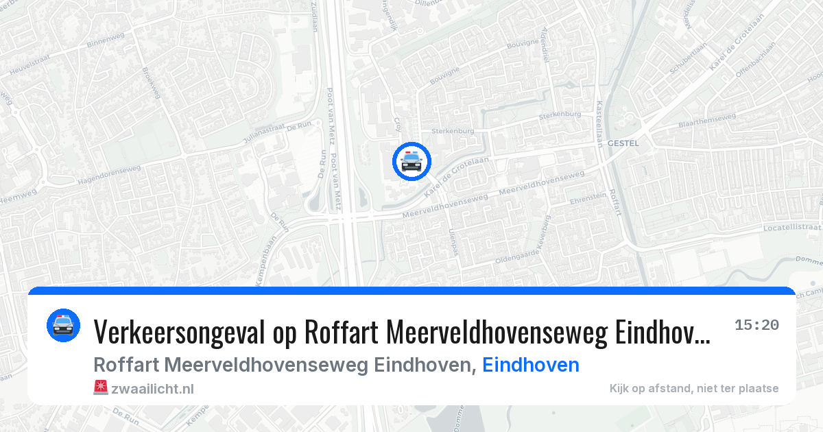Verkeersongeval op Roffart Meerveldhovenseweg Eindhoven in Eindhoven — 22 jul 2026