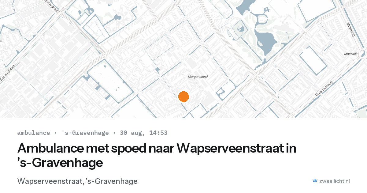 Ambulance met spoed naar Wapserveenstraat in 's-Gravenhage — 30 aug 2026