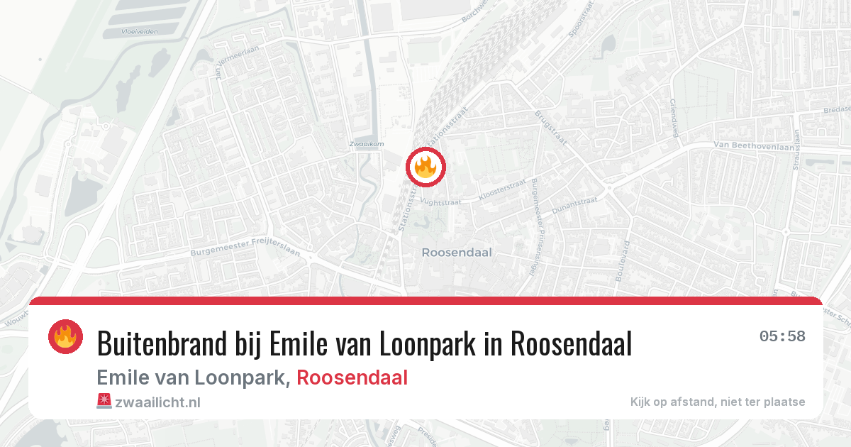 Buitenbrand bij Emile van Loonpark in Roosendaal — 30 jun 2026