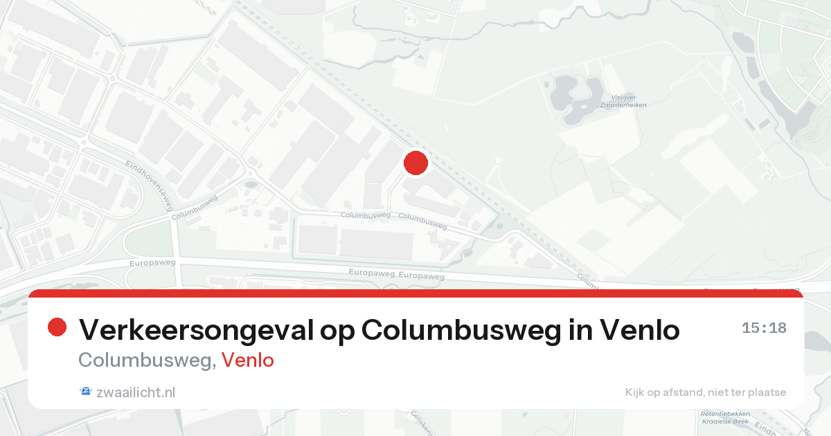 Verkeersongeval op Columbusweg in Venlo — 13 aug 2026