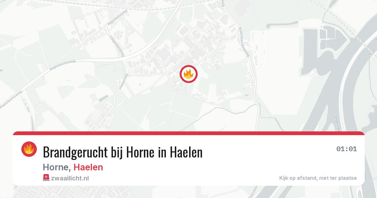 Brandgerucht bij Horne in Haelen — 24 jul 2026