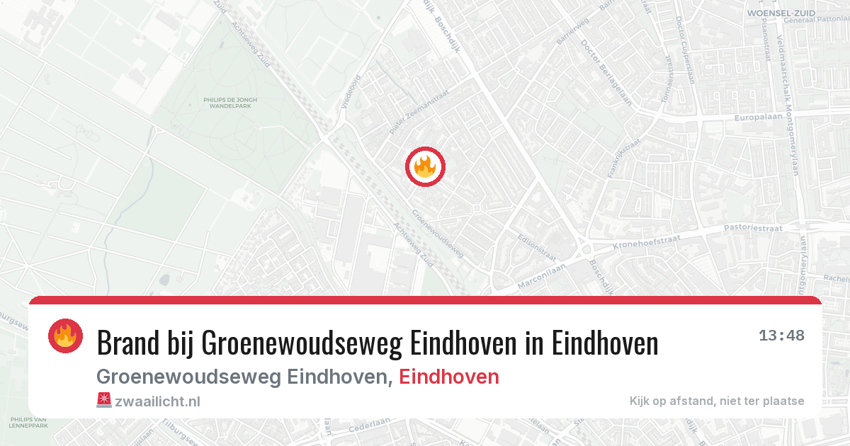 Brand bij Groenewoudseweg Eindhoven in Eindhoven — 1 jul 2026