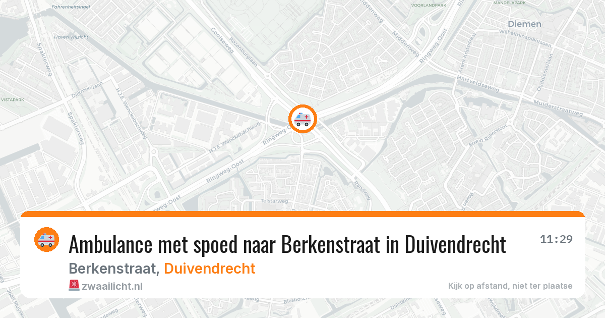 Ambulance met spoed naar Berkenstraat in Duivendrecht — 6 apr 2026
