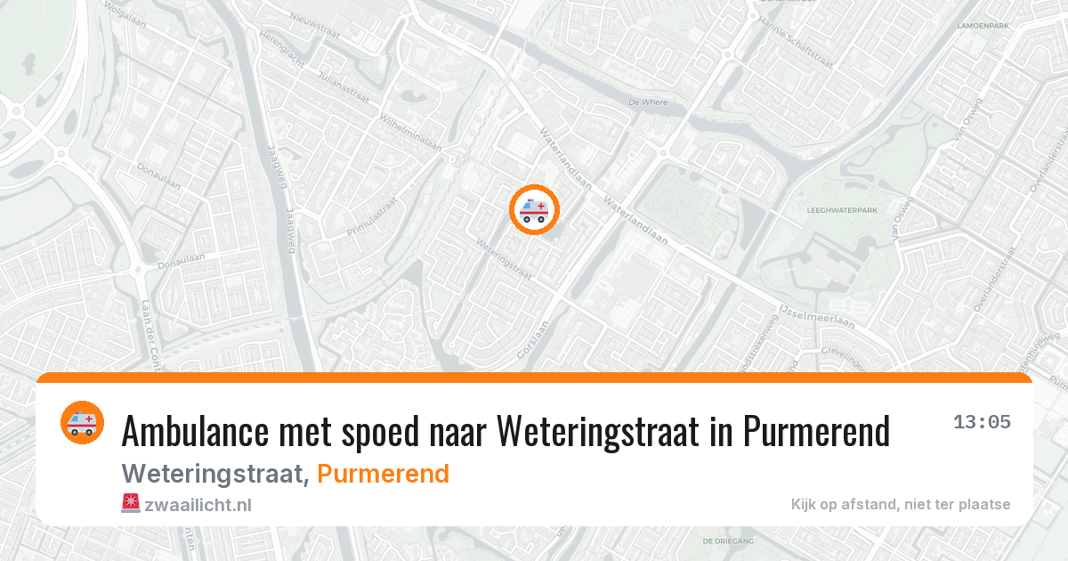 Ambulance met spoed naar Weteringstraat in Purmerend — 15 apr 2026