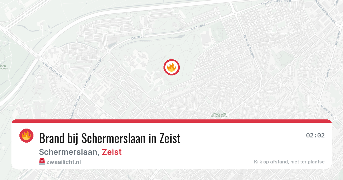Brand bij Schermerslaan in Zeist — 4 aug 2026