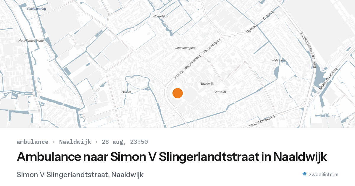 Ambulance naar Simon V Slingerlandtstraat in Naaldwijk — 28 aug 2026