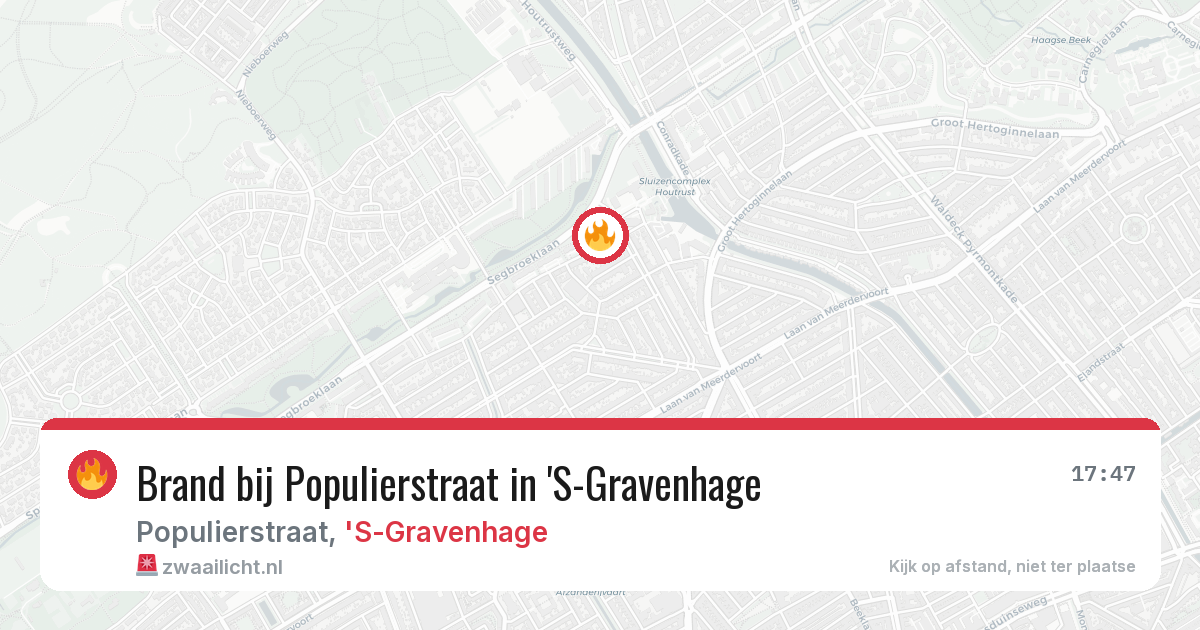 Brand bij Populierstraat in 'S-Gravenhage — 30 jul 2026