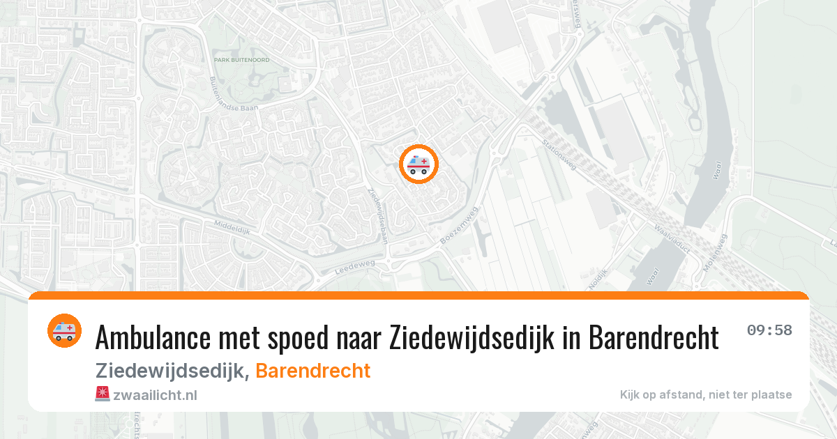 Ambulance met spoed naar Ziedewijdsedijk in Barendrecht — 12 aug 2026