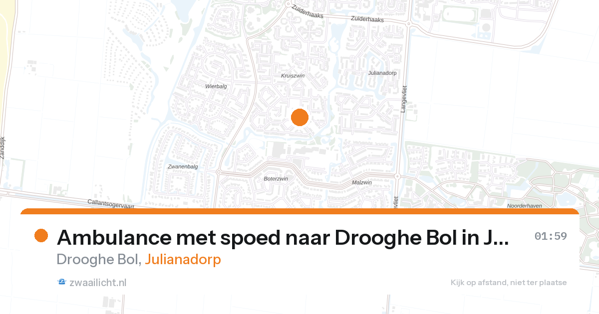 Ambulance met spoed naar Drooghe Bol in Julianadorp — 26 aug 2026