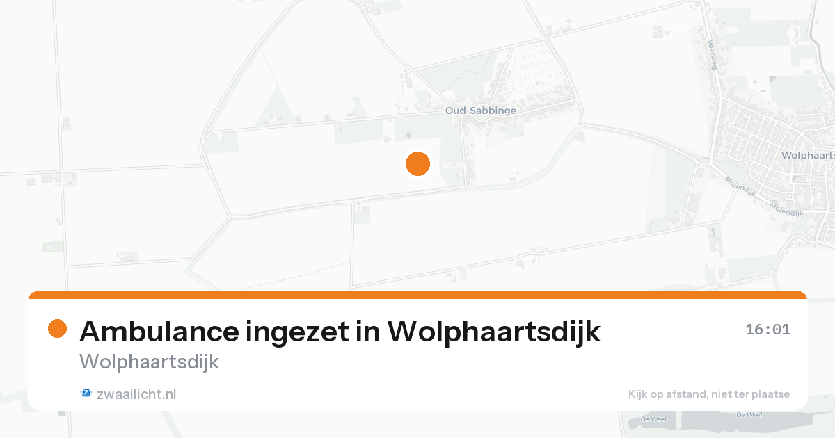 Ambulance ingezet in Wolphaartsdijk — 18 aug 2026