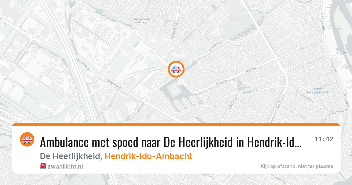 Ambulance met spoed naar De Heerlijkheid in Hendrik-Ido-Ambacht — 27 jun 2026