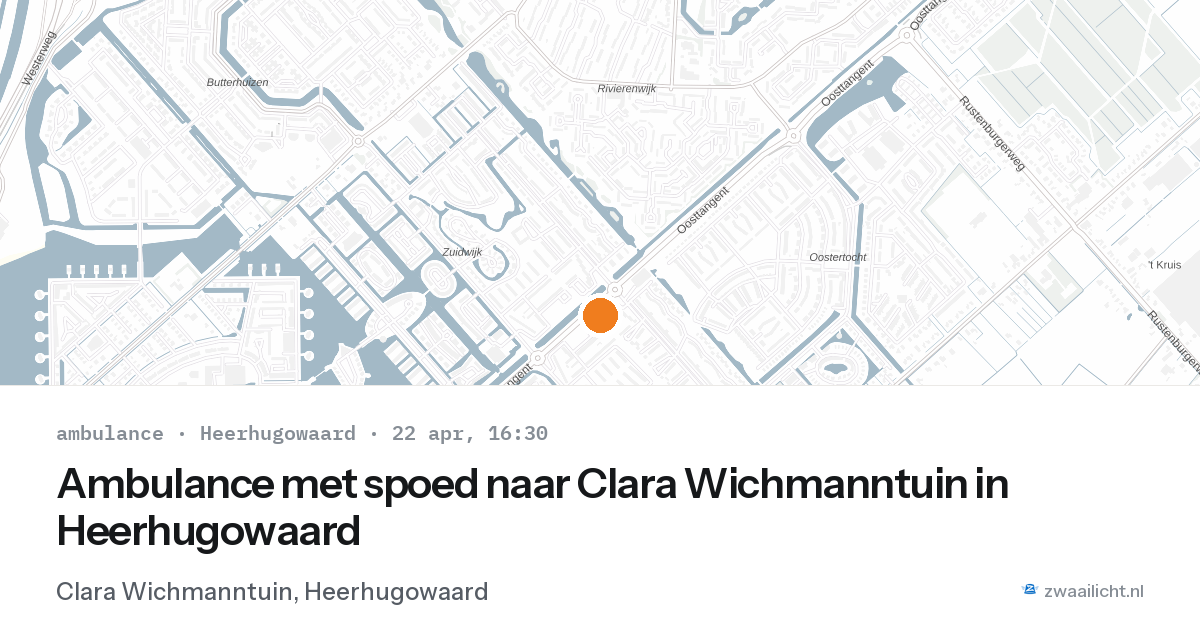 Ambulance met spoed naar Clara Wichmanntuin in Heerhugowaard — 22 apr 2026
