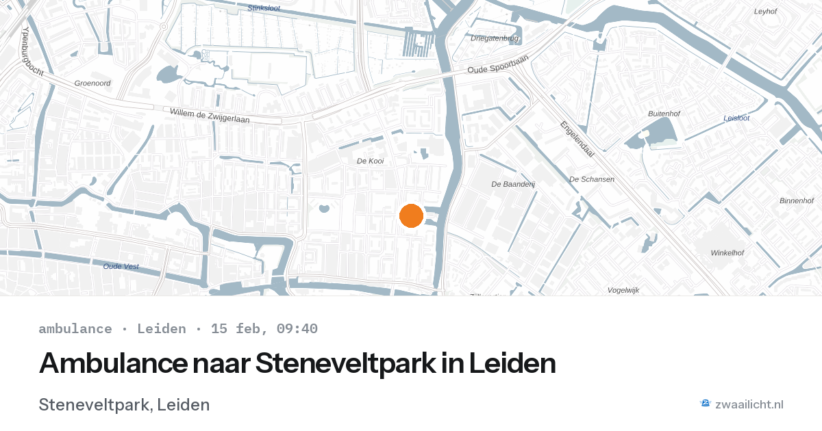 Ambulance naar Steneveltpark in Leiden — 15 feb 2026