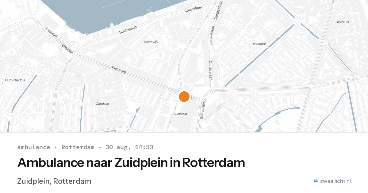 Ambulance naar Zuidplein in Rotterdam — 30 aug 2026