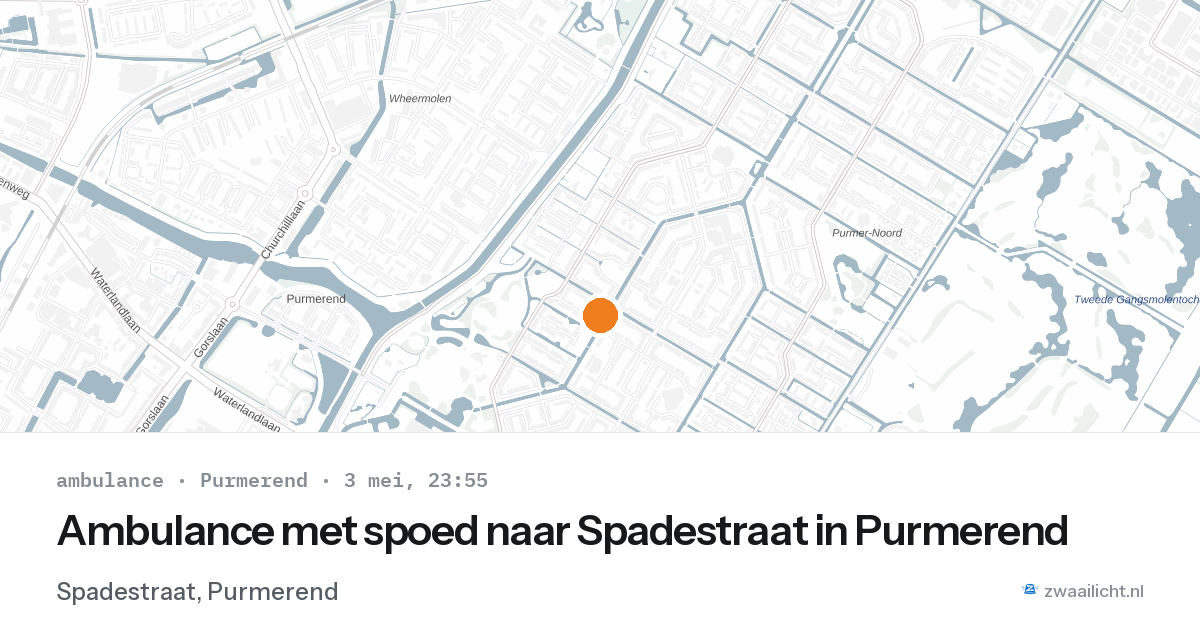 Ambulance met spoed naar Spadestraat in Purmerend — 3 mei 2026