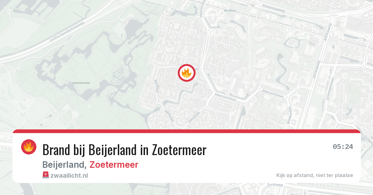 Brand bij Beijerland in Zoetermeer — 21 jun 2026