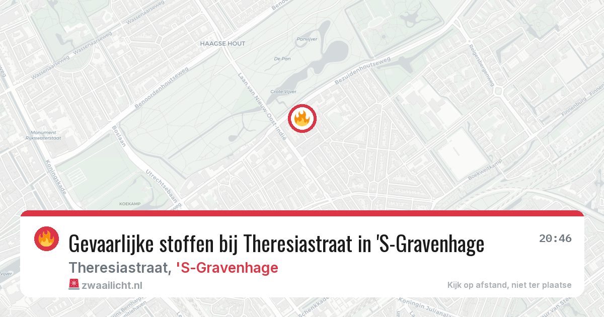 Gevaarlijke stoffen bij Theresiastraat in 'S-Gravenhage — 2 jun 2026