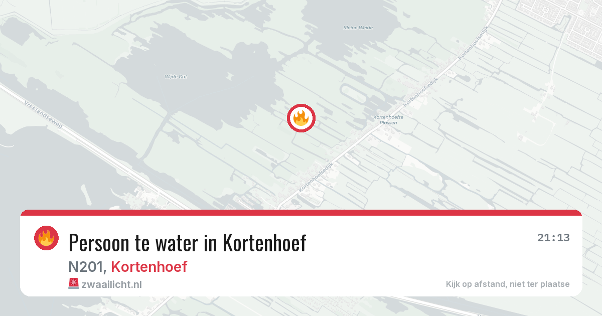 Persoon te water in Kortenhoef — 13 aug 2026