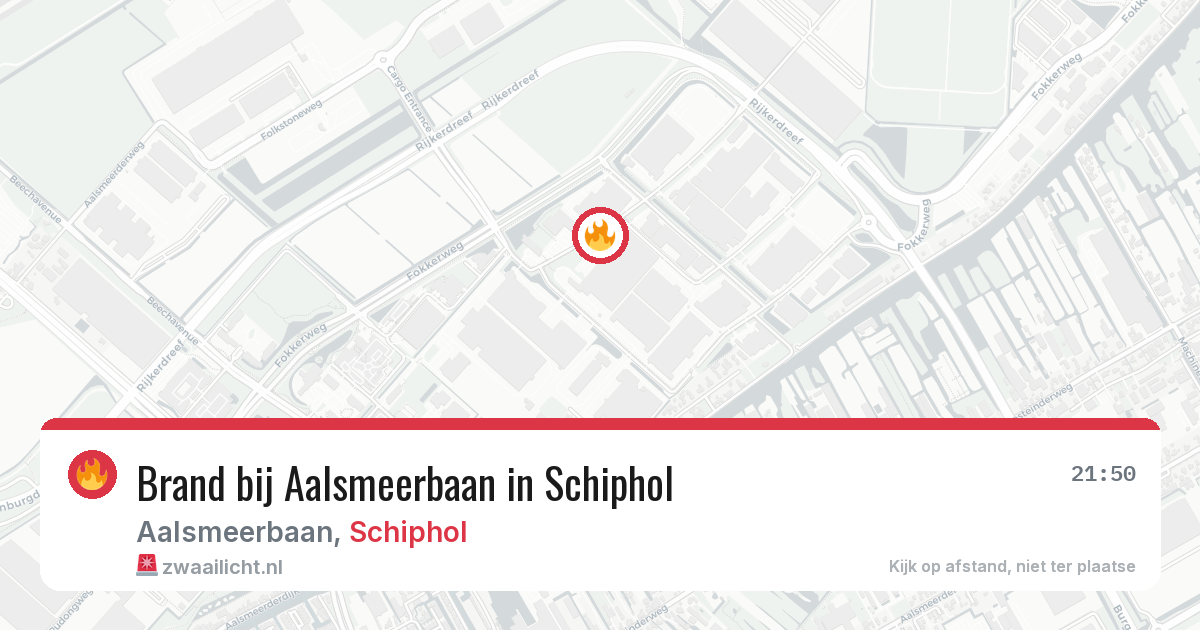 Brand bij Aalsmeerbaan in Schiphol — 7 jul 2026