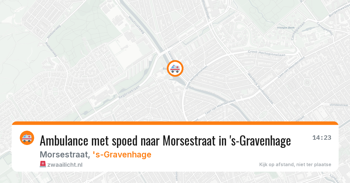Ambulance met spoed naar Morsestraat in 's-Gravenhage — 8 aug 2026