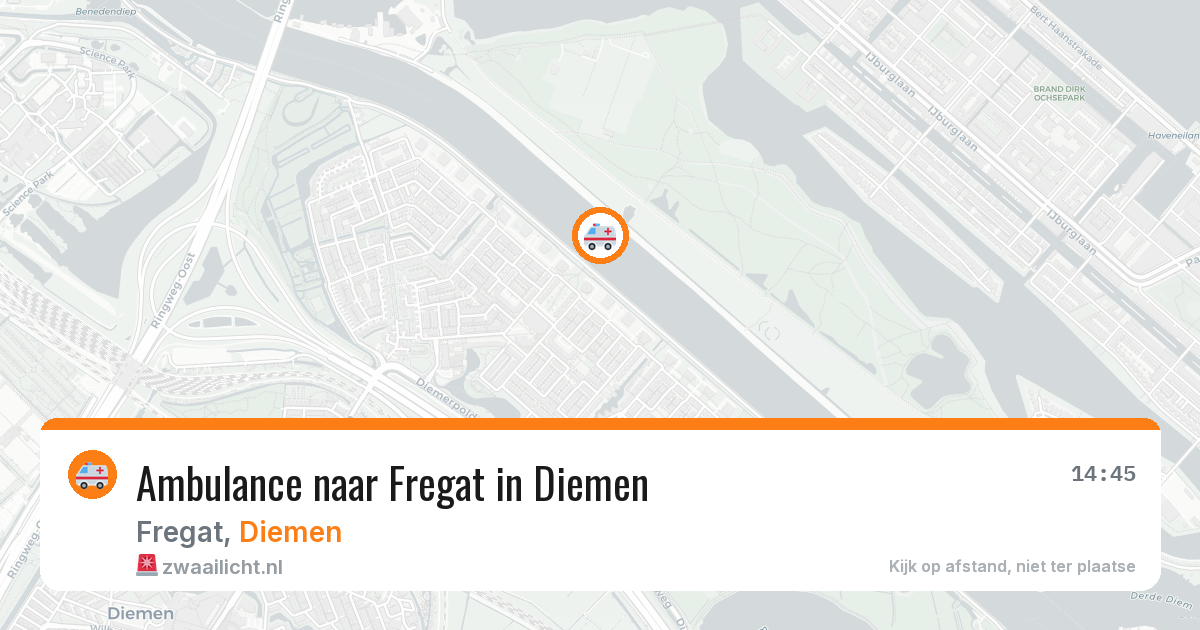 Ambulance naar Fregat in Diemen — 3 aug 2026