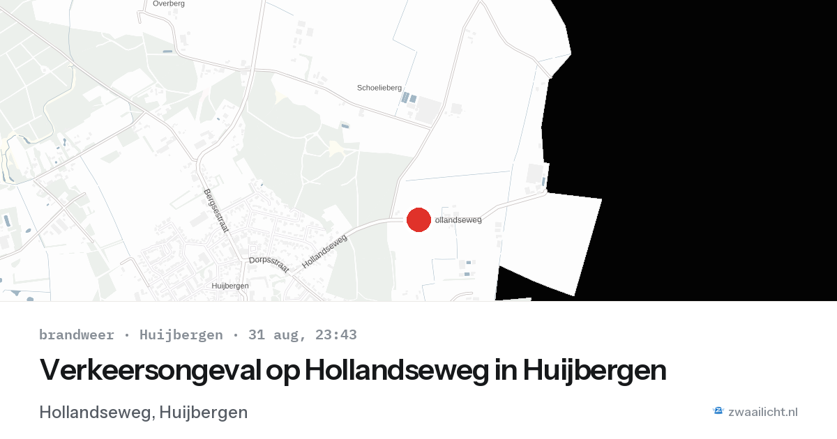Verkeersongeval op Hollandseweg in Huijbergen — 31 aug 2026