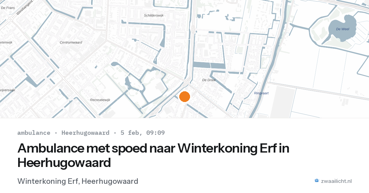 Ambulance met spoed naar Winterkoning Erf in Heerhugowaard — 5 feb 2026