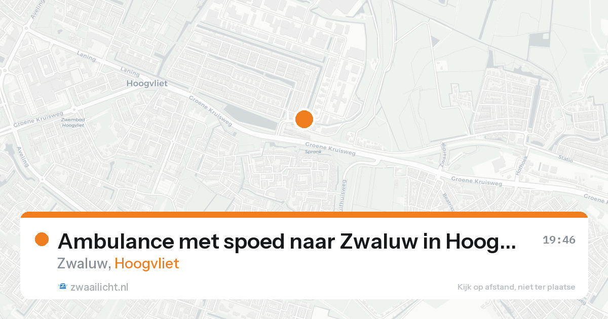 Ambulance met spoed naar Zwaluw in Hoogvliet — 27 mei 2026