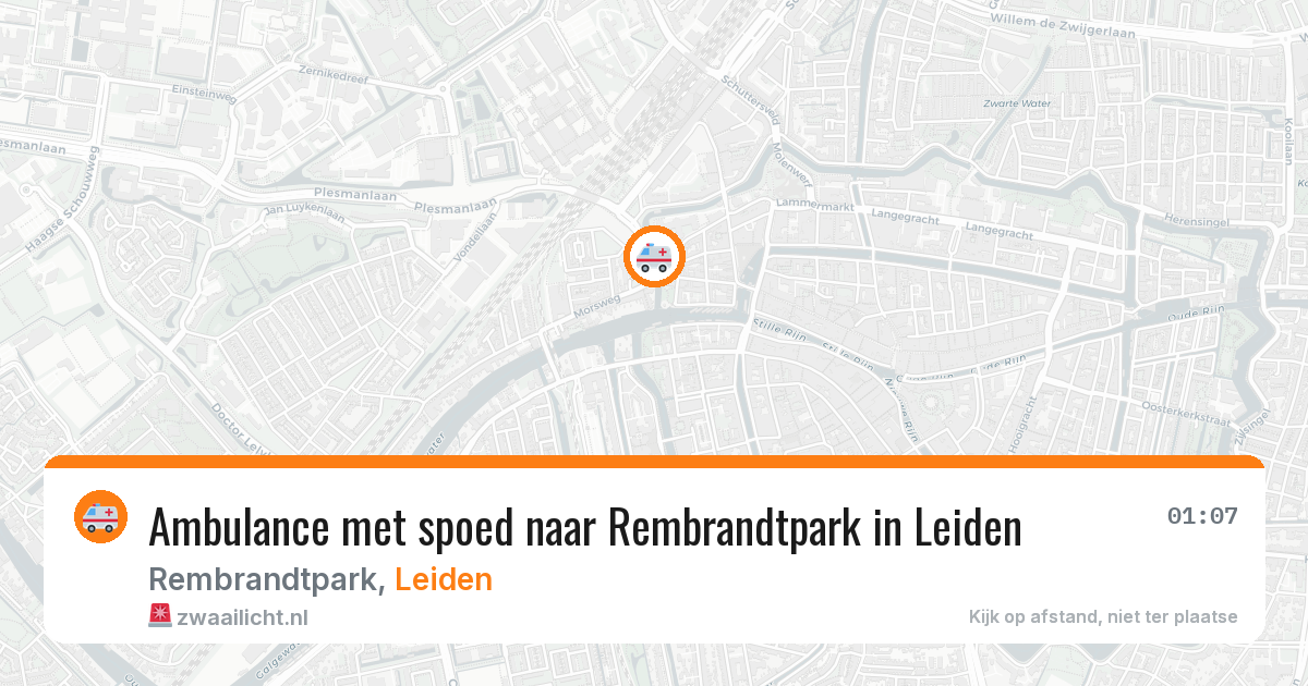 Ambulance met spoed naar Rembrandtpark in Leiden — 11 aug 2026