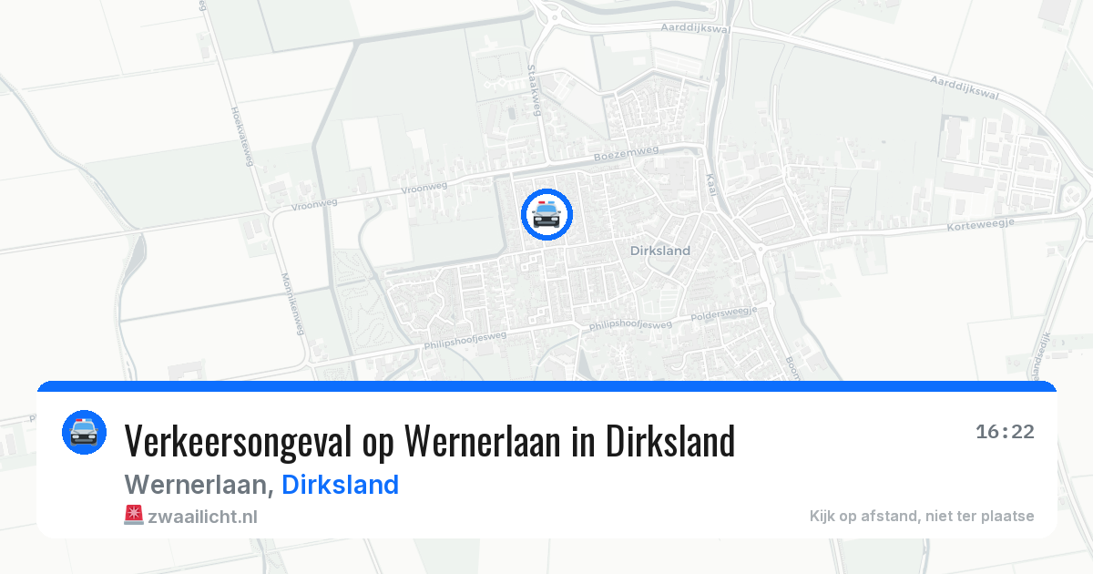 Verkeersongeval op Wernerlaan in Dirksland — 26 jun 2026