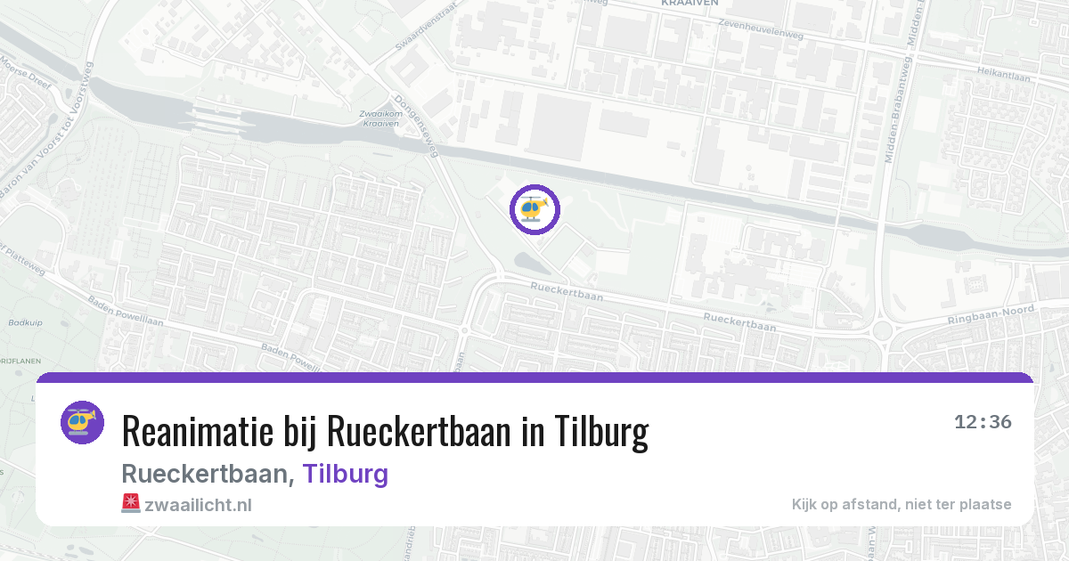 Reanimatie bij Rueckertbaan in Tilburg — 23 jun 2026