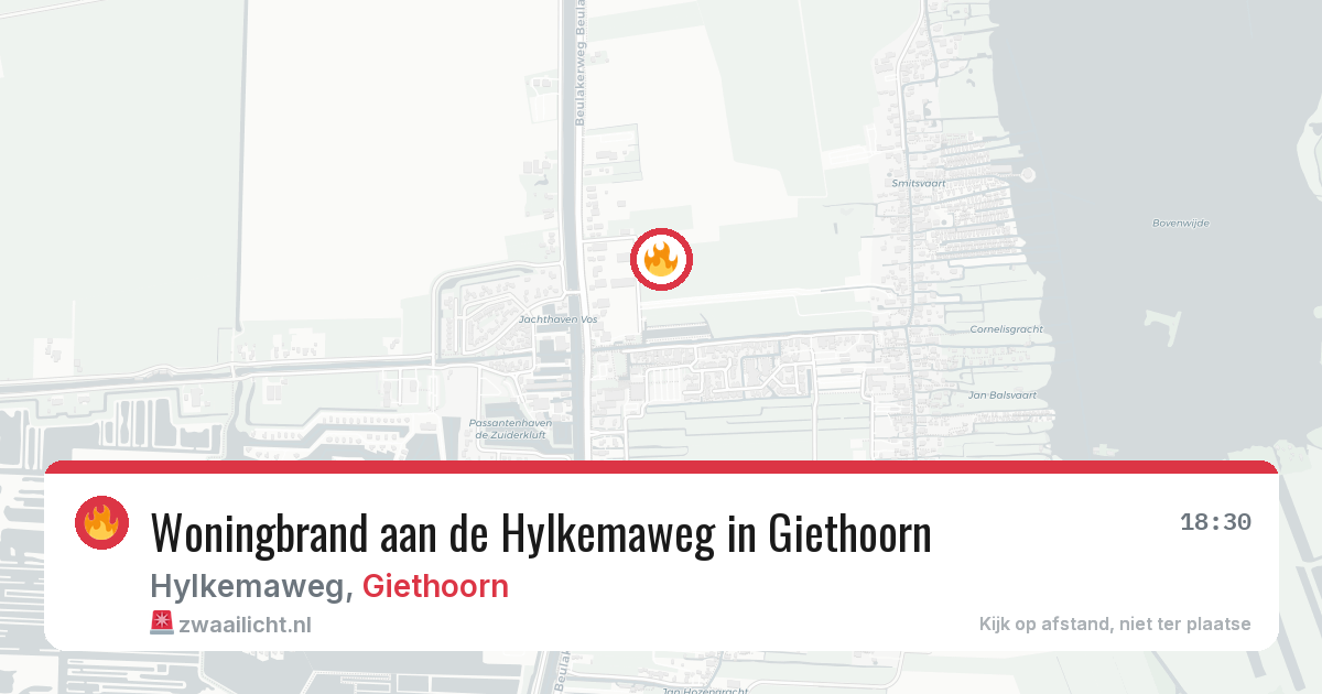 Woningbrand aan de Hylkemaweg in Giethoorn — 7 jul 2026