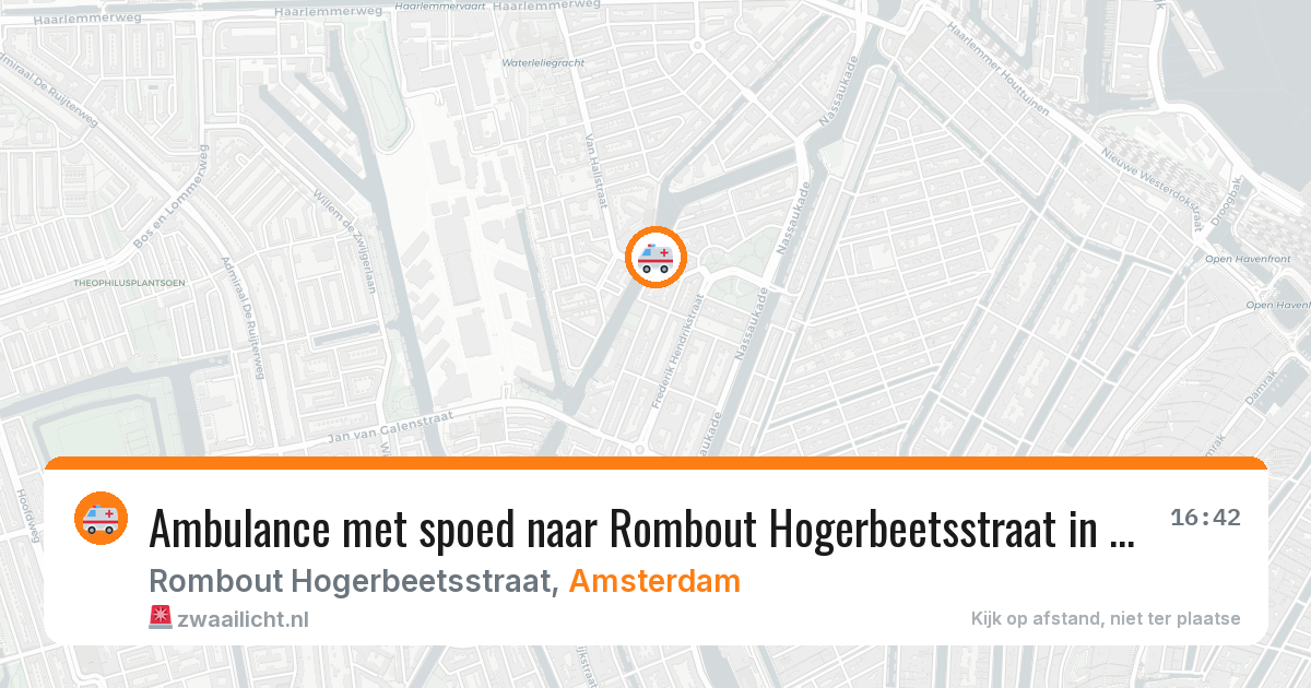 Ambulance met spoed naar Rombout Hogerbeetsstraat in Amsterdam — 23 apr 2026