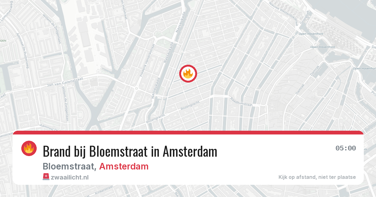 Brand bij Bloemstraat in Amsterdam — 13 aug 2026