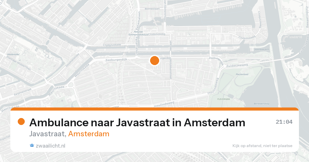 Ambulance naar Javastraat in Amsterdam — 21 aug 2026
